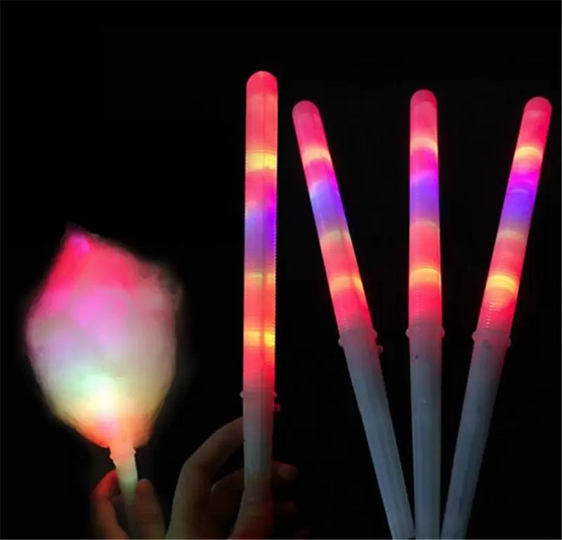 New Gadget Colorful LED Light Stick Flash Glow Cotton Candy Stick Flashing Cone For Vocal Concerts Night Parties
