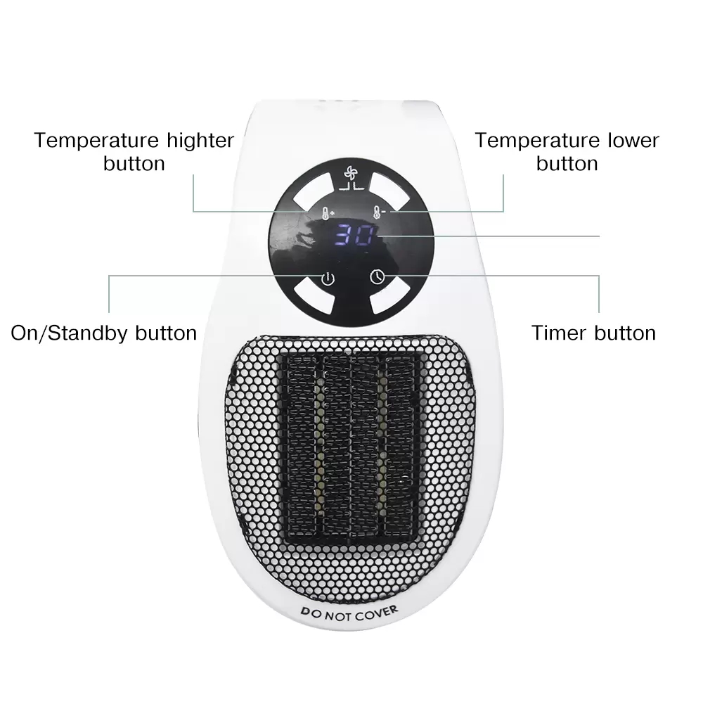 Wall-Outlet Mini Electric Air Heater Portable Space Fan Heater Desktop Household Office heat fan speed small sun heat