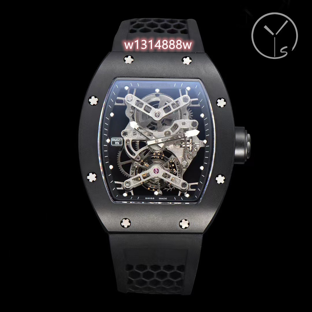 YS RM027 True Tourbillon Watch Size 43mm x 50mm Class 5 Titanium case Sapphire crystal mirror natural rubber strap, As shown
YS RM027 True Tourbillon Watch Size 43mm x 50mm Class 5 Titanium case Sapphire crystal mirror natural rubber strap, As shown