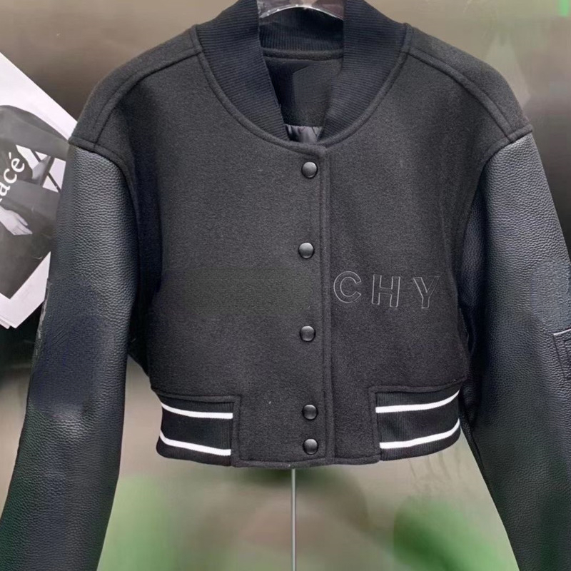 Givy Womens Jacket Cashmere Leather Panel Coat Designer Baseball Jackets Letter Embroidered Cropped Cardigan, Black
Givy Womens Jacket Cashmere Leather Panel Coat Designer Baseball Jackets Letter Embroidered Cropped Cardigan, Black