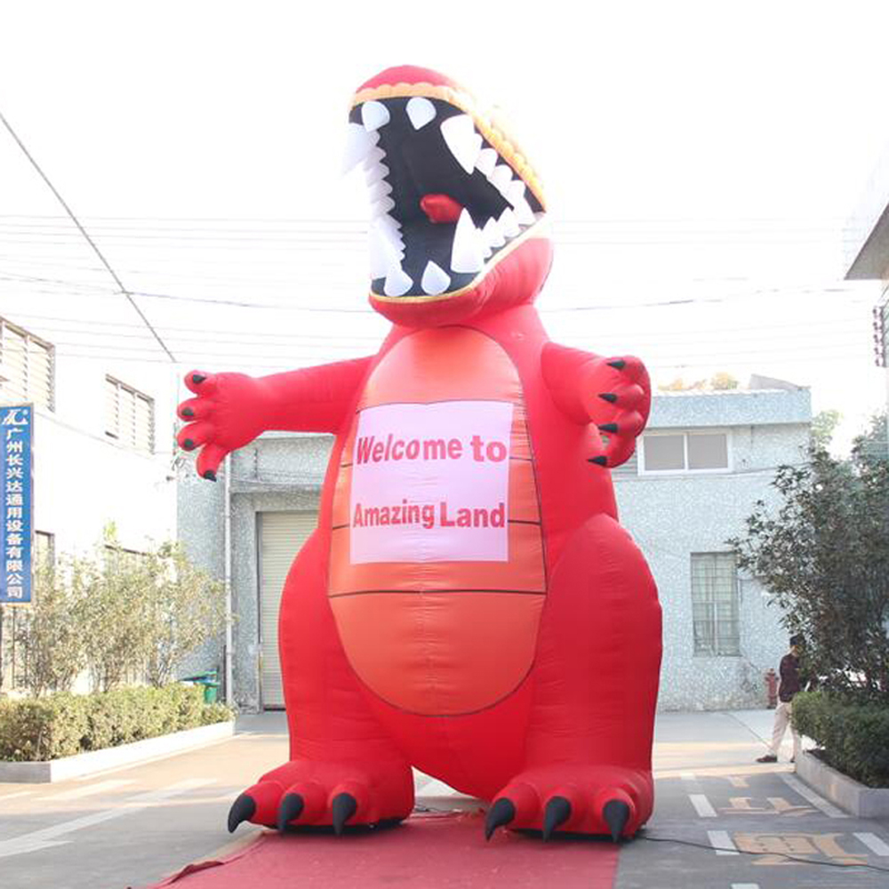 Advertising red giant inflatable dinosaur decoration for outdoor event promotional oxford animal cartoon
