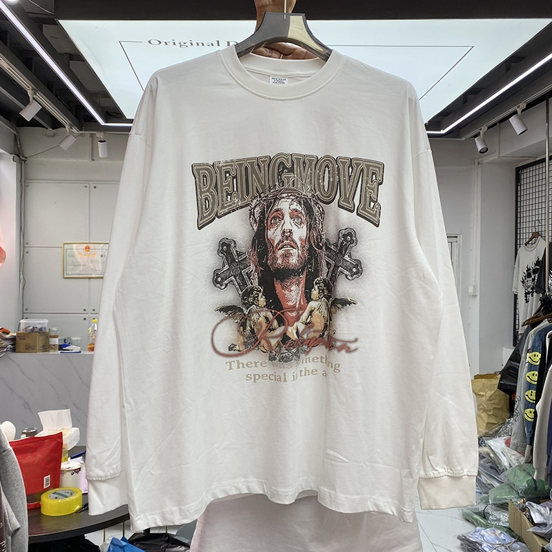 Tees Thick T-Shirt High Street Letter Print Men' And Women' Loose Washable Long Sleeve
Tees Thick T-Shirt High Street Letter Print Men' And Women' Loose Washable Long Sleeve