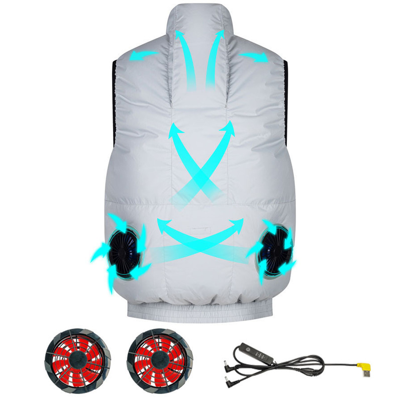 Men's Vests Men Summer Air Conditioning Clothing Fan Cooling Vest USB Charging Cooling sport man vest Outdoor Cooling Fishing summer vest 220919
