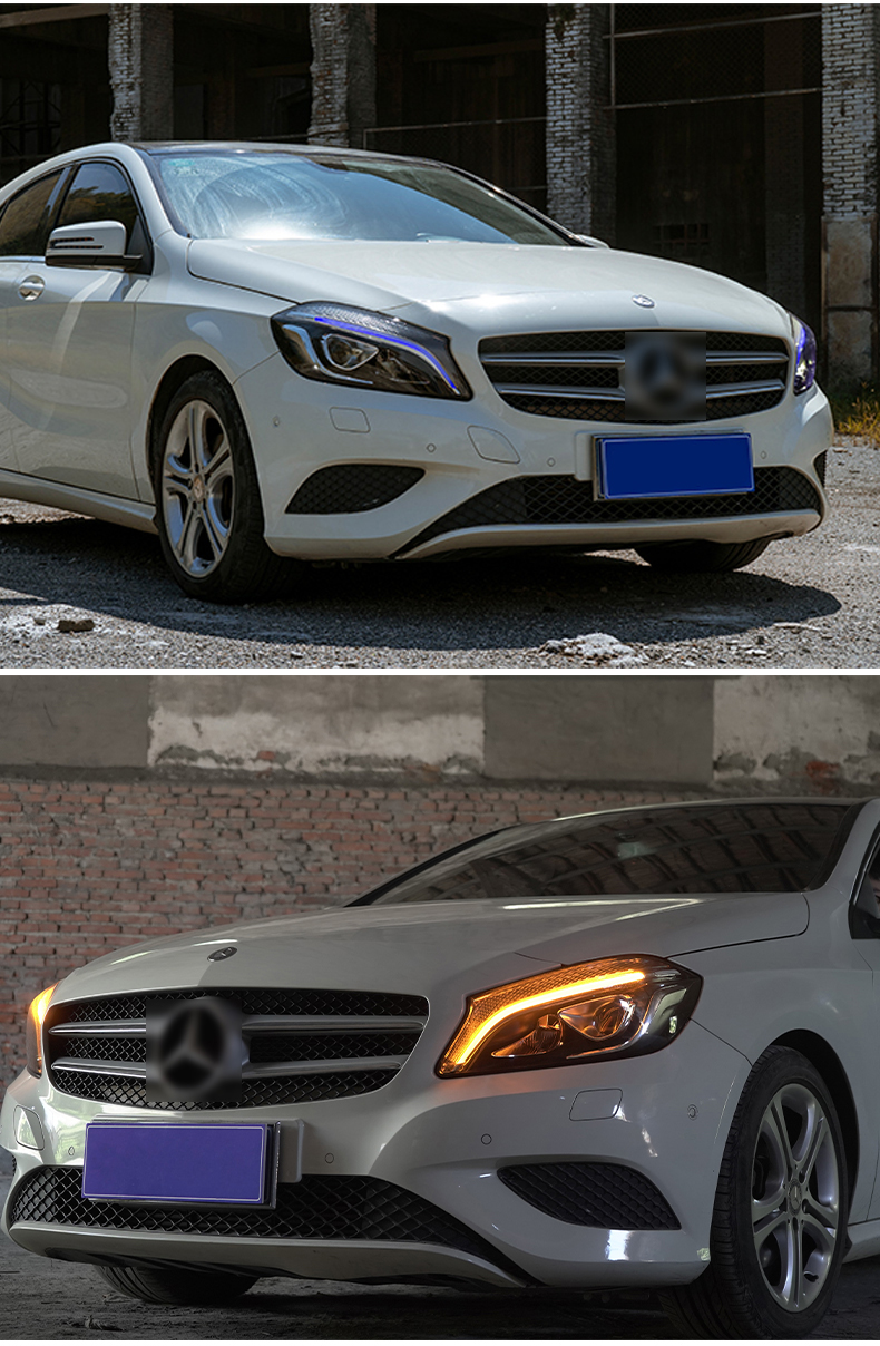 Car Head Lights For Benz W176 Headlamp Replacement 20 13-20 18 A45 A180 A200 LED High Beam Driving Lights DRL Turn Signal Headlights