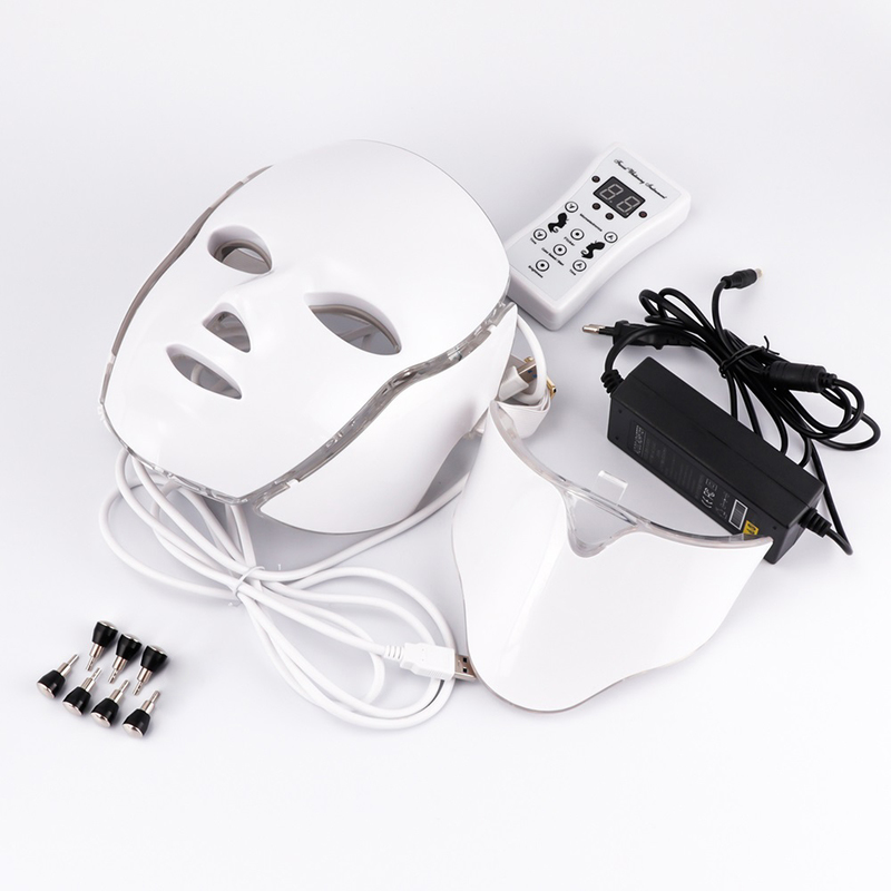 Face Care Devices Air Bag7 Colors Light LED Mask With Neck Skin Rejuvenation Face Care Treatment Beauty Anti Acne Therapy Whitening 220916