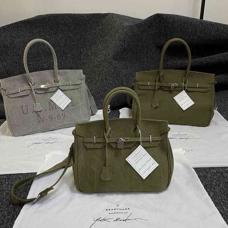 Designer Herme Birkins Handbag Readymade Brikin Canvas Platinum Bag Washing Water Used Military Green Postal Cloth Men's and Women's Size Fashion, 45cm cement ash
Designer Herme Birkins Handbag Readymade Brikin Canvas Platinum Bag Washing Water Used Military Green Postal Cloth Men's and Women's Size Fashion, 45cm cement ash