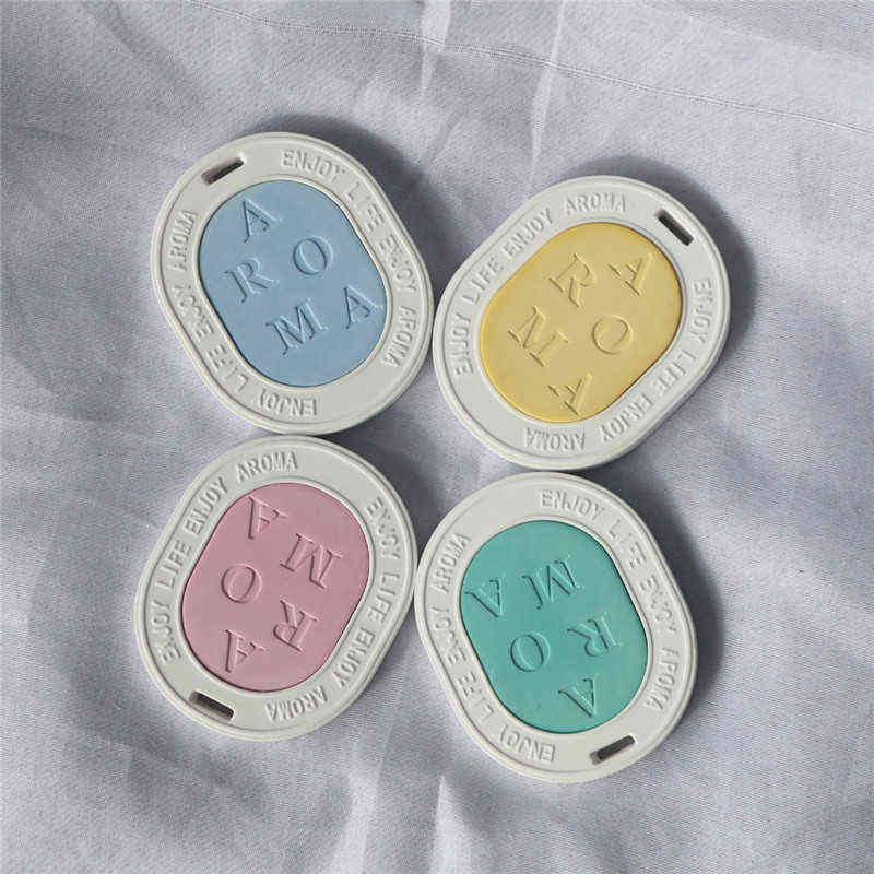 Decorations Interior Decoration Bicolor Ceramic Pendant Perfume Diffuser Car Hanging Ornament Essential Oil Aroma Stone Air Freshener 0919