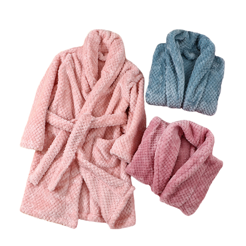 Towels Robes Autumn Winter Kids Sleepwear Robe Flannel Warm Bathrobe For Girls 4-18 Years Teenagers Children Pajamas Boys 220919