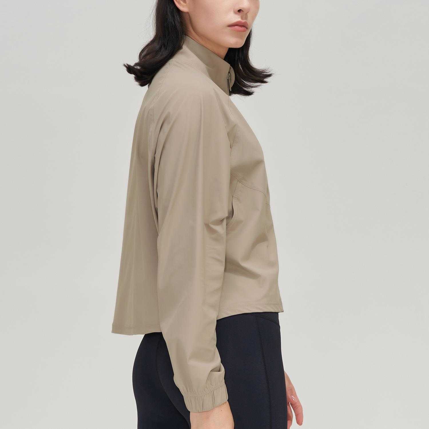 Zipper Casual Fitness Jacket Loose Running Yoga Coat Women's Top Sun Protection Sports Gym Shirt