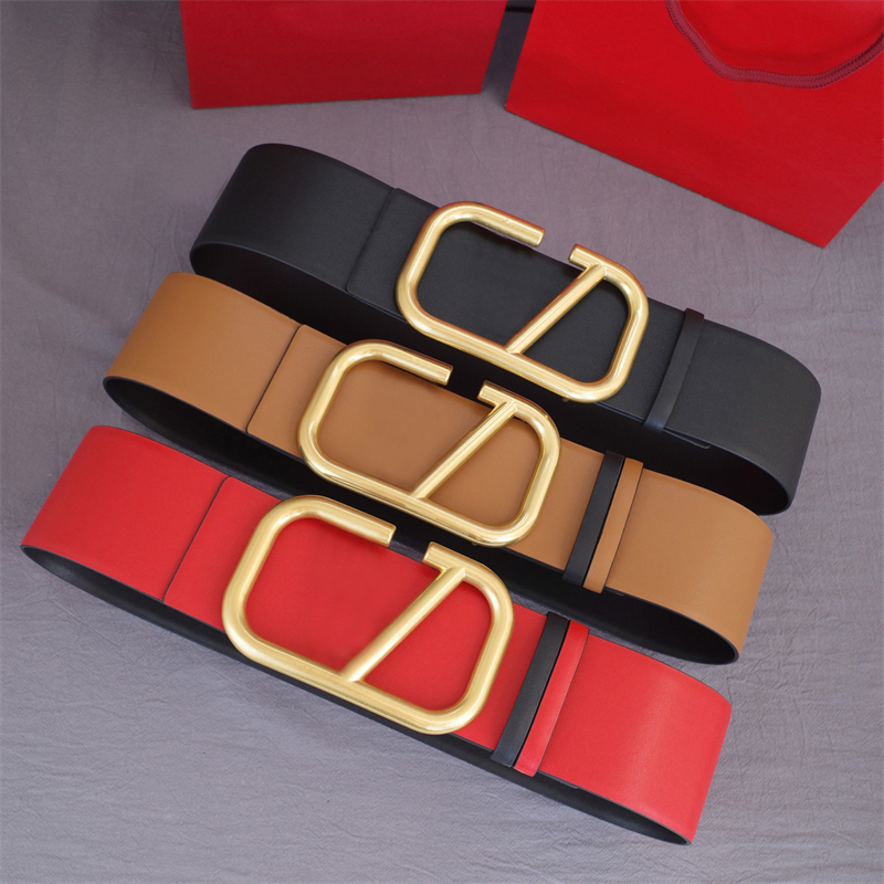 Luxury Designer Men Leather Belt Women Width 7cm Letter Belts Gold Buckle High Quality Belt Fashion