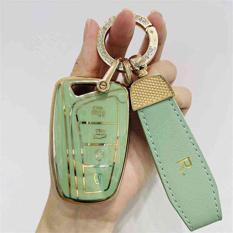 TPU Car Case Shell For Hyundai Santa Fe Sport Ix45 Equus Centennial Genesis G80 Grandeur Azera 2013-2016 Cover Fob Keychain 0919