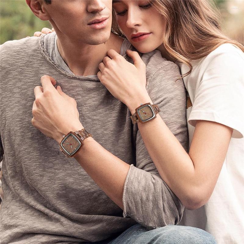 Wristwatches Coffee Brown Walnut Wood Watch For Couple Quartz Wooden Wristwatch Stylish Square Design Lovers Watches With Gift Box, Couple watches
Wristwatches Coffee Brown Walnut Wood Watch For Couple Quartz Wooden Wristwatch Stylish Square Design Lovers Watches With Gift Box, Couple watches