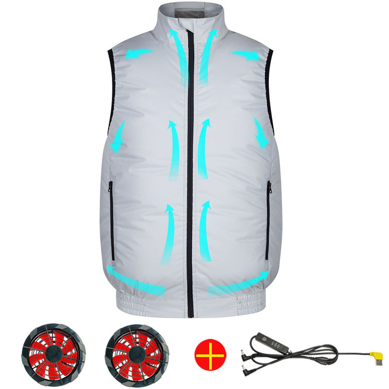 Men's Vests Men Summer Air Conditioning Clothing Fan Cooling Vest USB Charging Cooling sport man vest Outdoor Cooling Fishing summer vest 220919