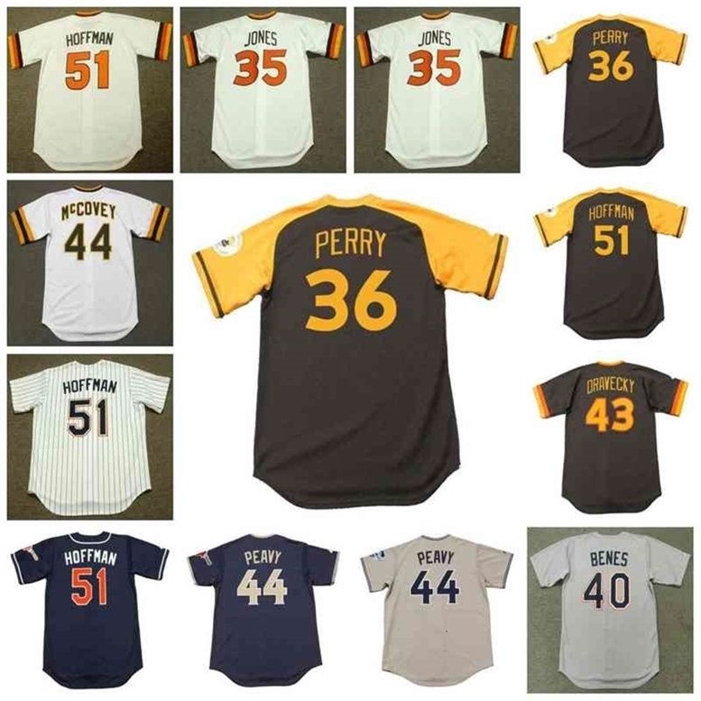 GlaC202 San Diego Vintage Baseball Jersey 35 RANDY JONES 1980 36 GAYLORD PERRY 1978 40 ANDY BENES 1992 43 DAVE DRAVECKY 1984 44 JAKE PEAVY 2004, 51 trevor hoffman 1994 white
GlaC202 San Diego Vintage Baseball Jersey 35 RANDY JONES 1980 36 GAYLORD PERRY 1978 40 ANDY BENES 1992 43 DAVE DRAVECKY 1984 44 JAKE PEAVY 2004, 51 trevor hoffman 1994 white