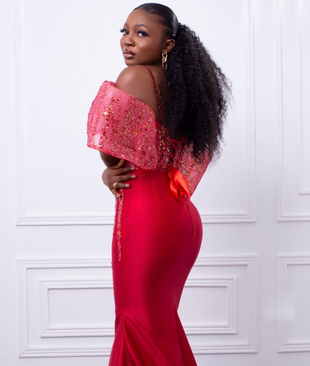 arabic aso ebi red mermaid prom dresses sequined beaded evening formal party second reception birthday engagement bridesmaid gowns dress zj111