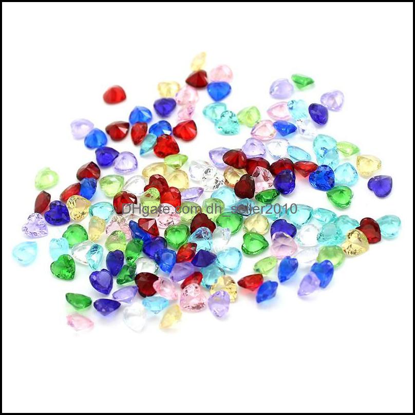 Charms 120Pcs/Lot Wholesale Romantic Heart Colorf Birthstone Floating Locket Charms Fit Glass Accept Customization Drop Delivery 2021 Dhdzg