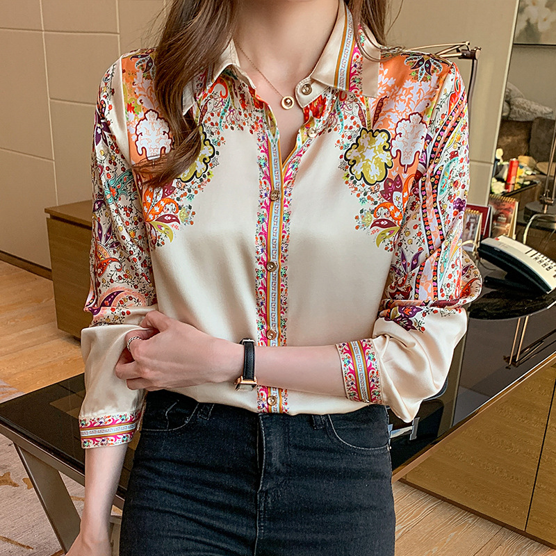 Ladies Tops Spring Long Sleeve Silk Shirts 2022 Fashion Floral Print Blouse Women Satin Shirts Autumn Blusa Mujer Clothes, Black
Ladies Tops Spring Long Sleeve Silk Shirts 2022 Fashion Floral Print Blouse Women Satin Shirts Autumn Blusa Mujer Clothes, Black