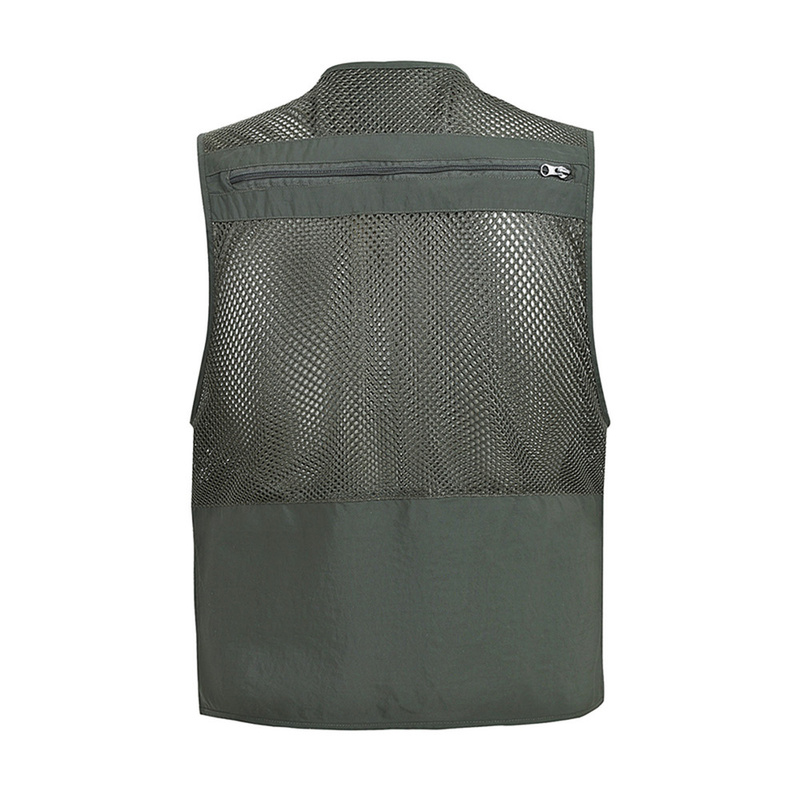 Men's Vests Summer Mesh Vest For Men Spring Autumn Male Casual Thin Breathable Multi Pocket Waistcoat Mens Baggy 5XL Vest With Many Pockets 22091
