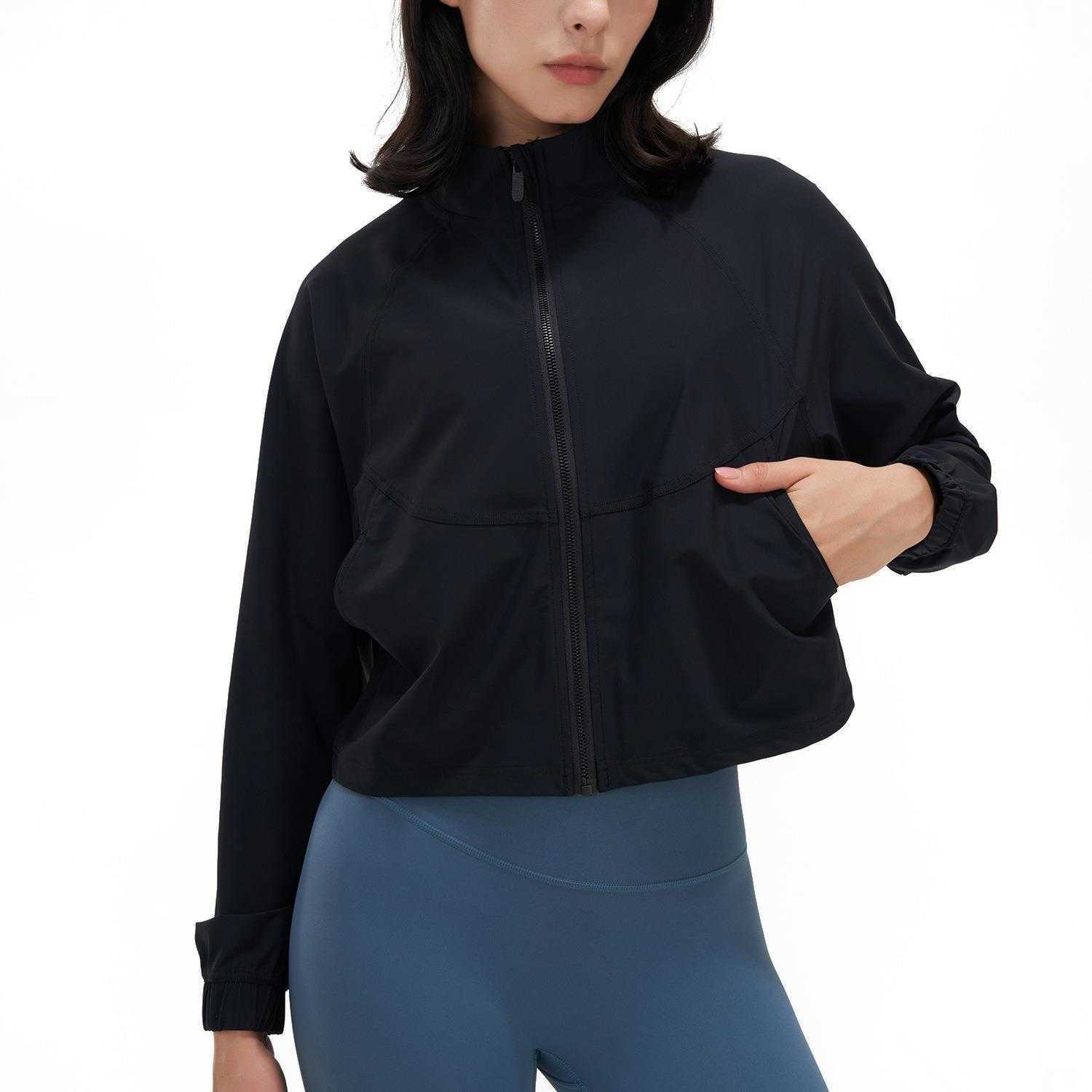 Zipper Casual Fitness Jacket Loose Running Yoga Coat Women's Top Sun Protection Sports Gym Shirt, Black
Zipper Casual Fitness Jacket Loose Running Yoga Coat Women's Top Sun Protection Sports Gym Shirt, Black
