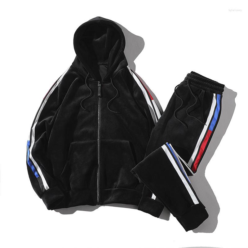 Men's Tracksuits Sports Leisure Jacket Pants 2 Piece Set Sweatsuits Velvet Sport Wear Sweat Suits Men Oversized Loose Warm Soft Tracksuit, Black
Men's Tracksuits Sports Leisure Jacket Pants 2 Piece Set Sweatsuits Velvet Sport Wear Sweat Suits Men Oversized Loose Warm Soft Tracksuit, Black