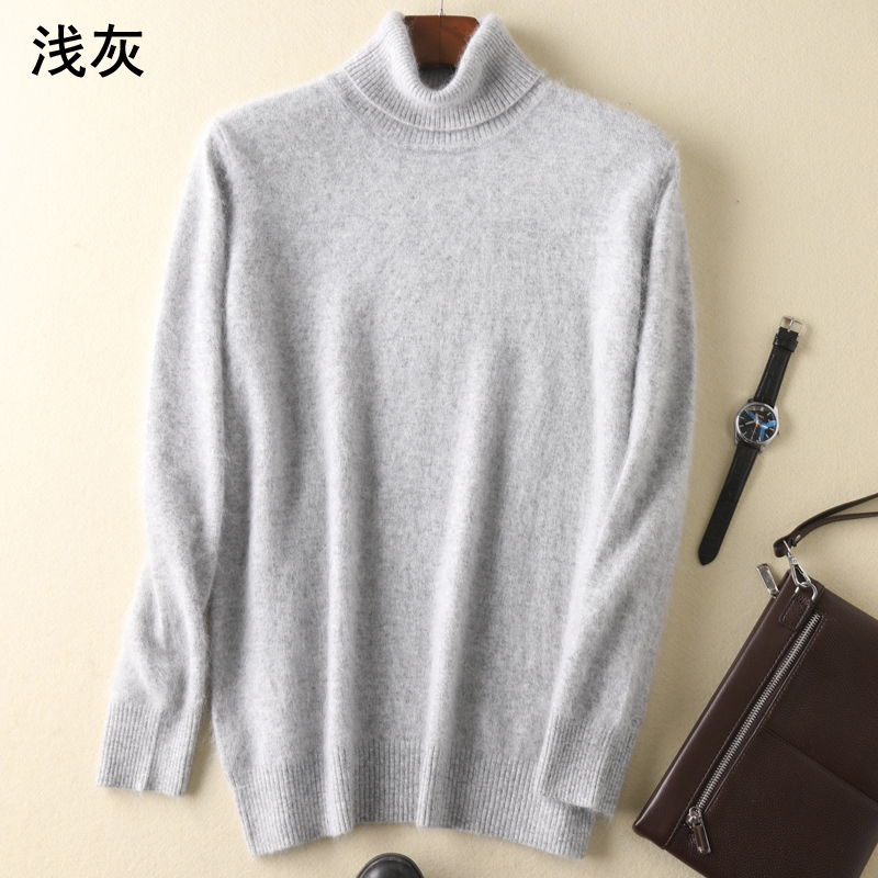 Men's Sweaters Men's100 pure Mink Cashmere Sweaters Soft Warm Turtleneck Casual Pullovers Winter Long Sleeve High Quanlity Tops 17Colors Jum