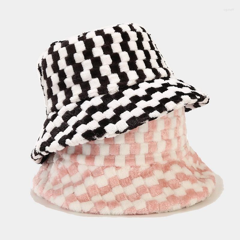 Berets Artificial Hair Fisherman Hat Winter Lattice Hats Women Black Plaid Female Tweed Bucket Ladies Panama, Brown
Berets Artificial Hair Fisherman Hat Winter Lattice Hats Women Black Plaid Female Tweed Bucket Ladies Panama, Brown