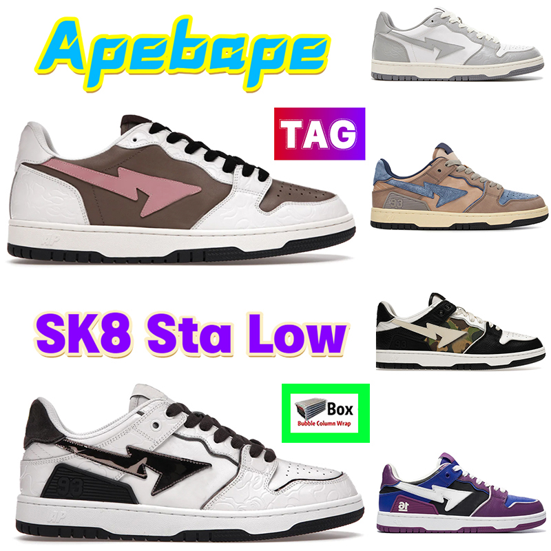 Apebape Running Shoes SK8 Sta low Nigo Men Sneakers White Silver vintage white Pink Beige Mist Grey Royal Purple Brown Ivory Black Camo 16th Anniversary woman Sneaker, No.17- shoes box
Apebape Running Shoes SK8 Sta low Nigo Men Sneakers White Silver vintage white Pink Beige Mist Grey Royal Purple Brown Ivory Black Camo 16th Anniversary woman Sneaker, No.17- shoes box