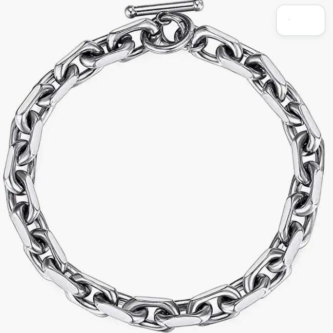 Stainless SteelJewelry Sets Necklace Bracelet Cable Rolo Link Chain for Mens Womens Fashion 8mm Wide Silver 24inch 8.5inch