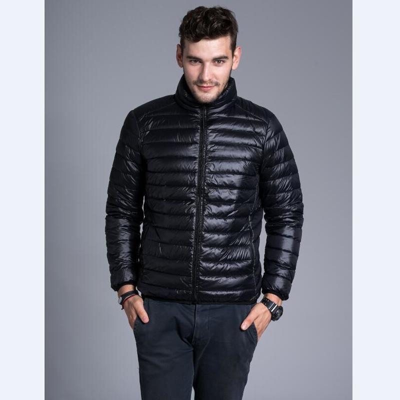 Men's Down Parkas Jacket Men Casual Spring Autumn Winter Stand Collar Fashion Warm Coat Mens Ultra Light Thin White Duck Jackets 4Xl 220919