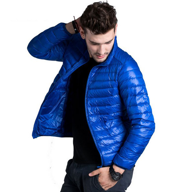 Men's Down Parkas Jacket Men Casual Spring Autumn Winter Stand Collar Fashion Warm Coat Mens Ultra Light Thin White Duck Jackets 4Xl 220919