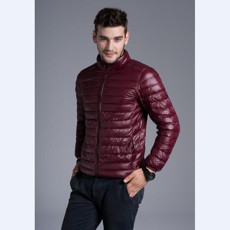 Men's Down Parkas Jacket Men Casual Spring Autumn Winter Stand Collar Fashion Warm Coat Mens Ultra Light Thin White Duck Jackets 4Xl 220919