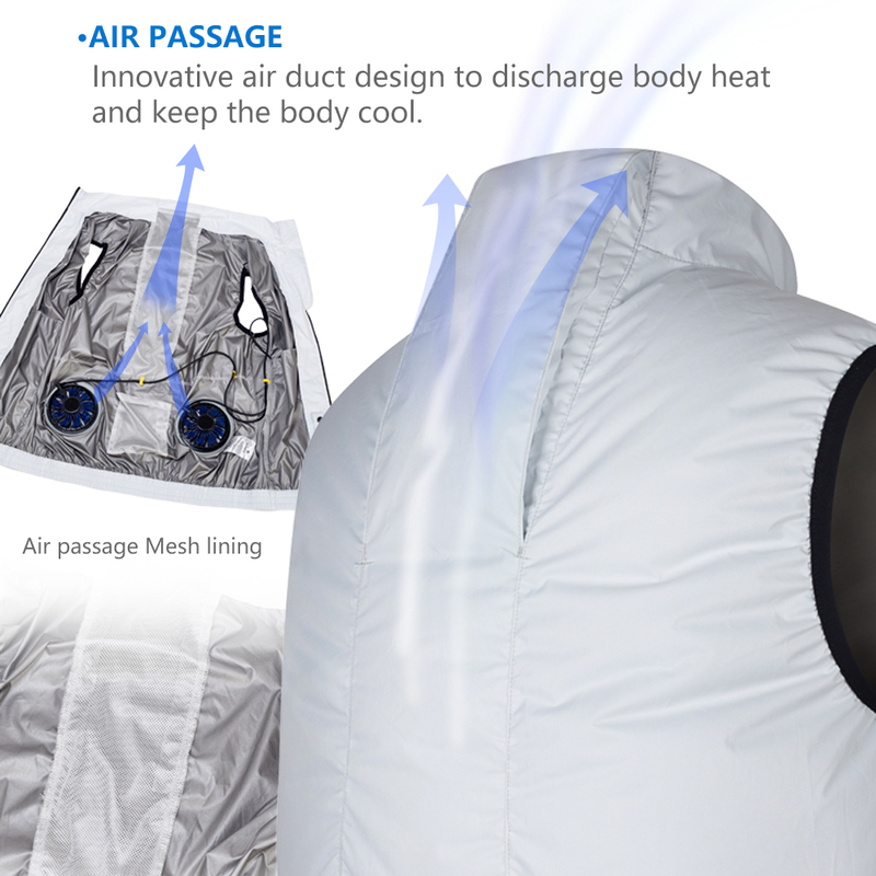 Men's Vests Men Summer Air Conditioning Clothing Fan Cooling Vest USB Charging Cooling sport man vest Outdoor Cooling Fishing summer vest 220919