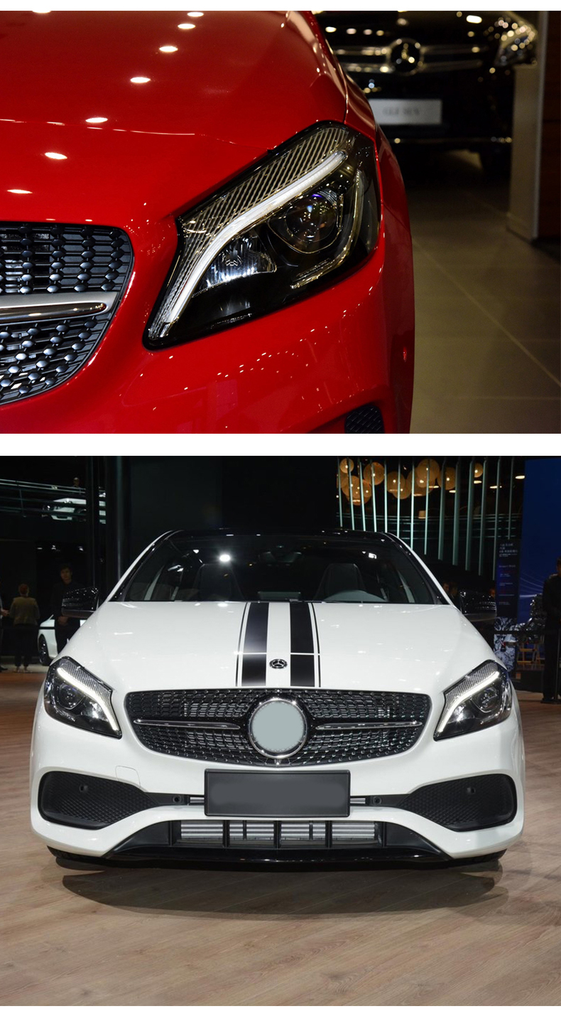 Car Head Lights For Benz W176 Headlamp Replacement 20 13-20 18 A45 A180 A200 LED High Beam Driving Lights DRL Turn Signal Headlights