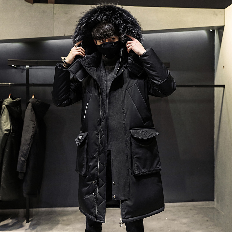 Men's Down Parkas Winter Jacket Fashion Thick And Warm Clothing Extended Section Parka 220919