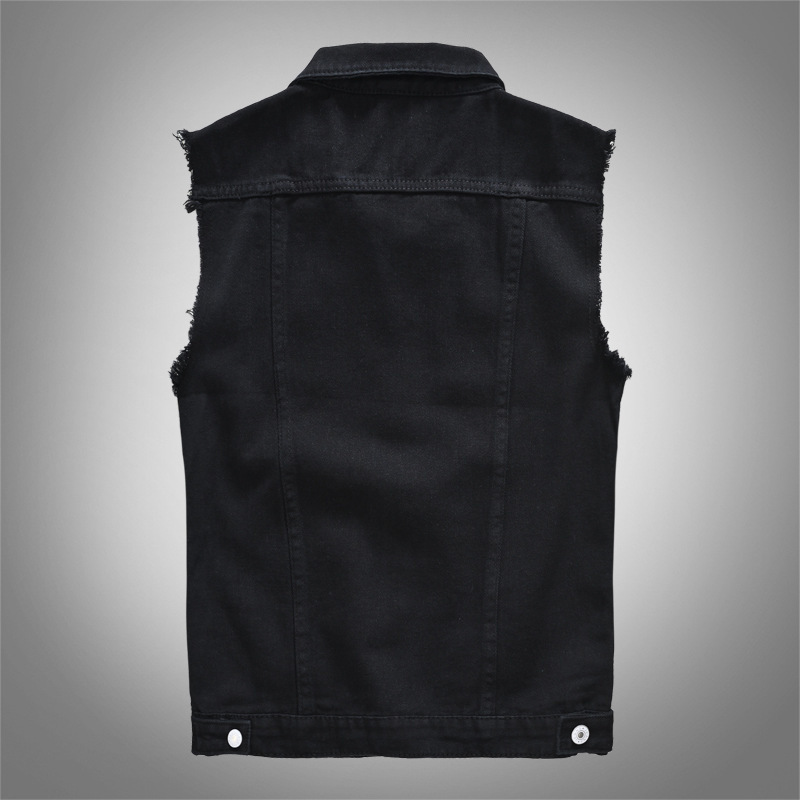 Men's Vests Men's Fashion Casual Black Hooded Sleeveless Vest Denim Vest Jacket Street Punk Style Denim Vest Multiple Size Options M-6XL 220