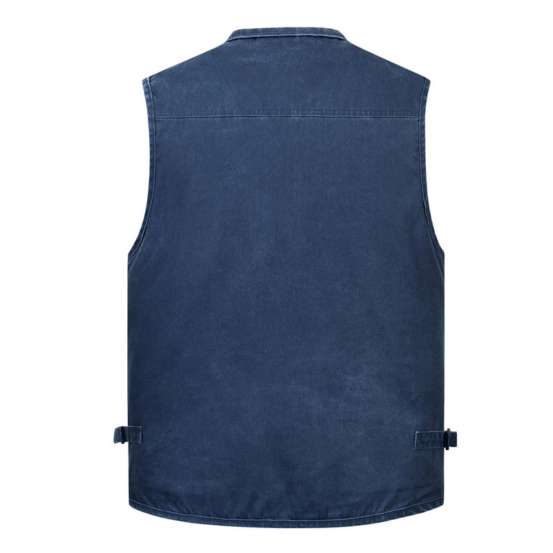 Men's Vests L-6XL Big Size Men Multi Pocket Cotton Vest Casual with Many 14 Pockets Sleeveless Jackets Male Outdoor Pograph Waistcoat 220919