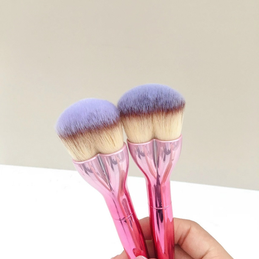 Love Beauty Fully Foundation Makeup Brush - Pink Heart-shaped Flawless Foundation Cream Cosmetics Beauty Tools