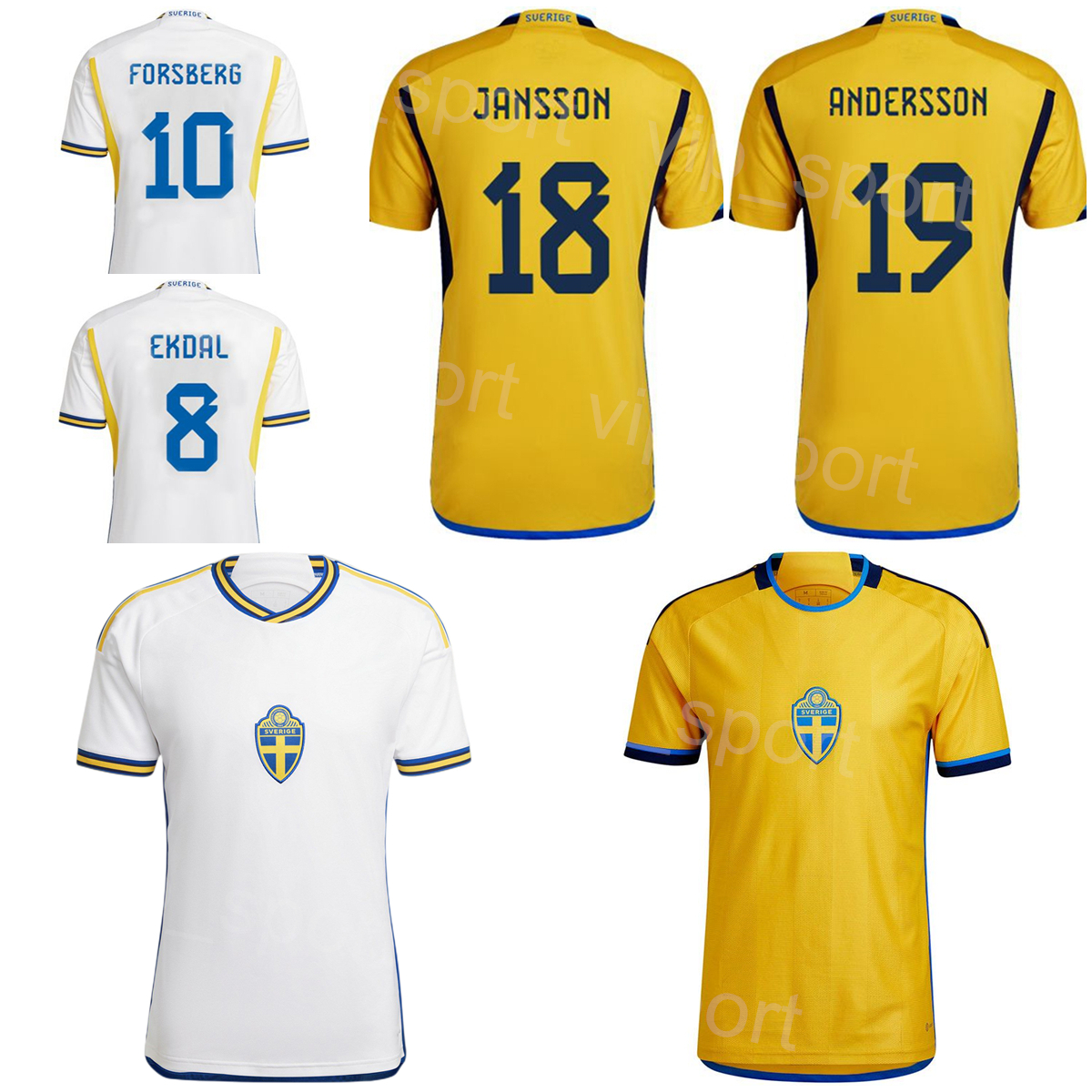 2022-23 Soccer Sweden Jerseys National Team 10 Zlatan Ibrahimovic Emil Forsberg Robin Olsen Joakim Nilsson Dejan Kulusevski Mattias Svanberg Football Shirt Kits, White
2022-23 Soccer Sweden Jerseys National Team 10 Zlatan Ibrahimovic Emil Forsberg Robin Olsen Joakim Nilsson Dejan Kulusevski Mattias Svanberg Football Shirt Kits, White