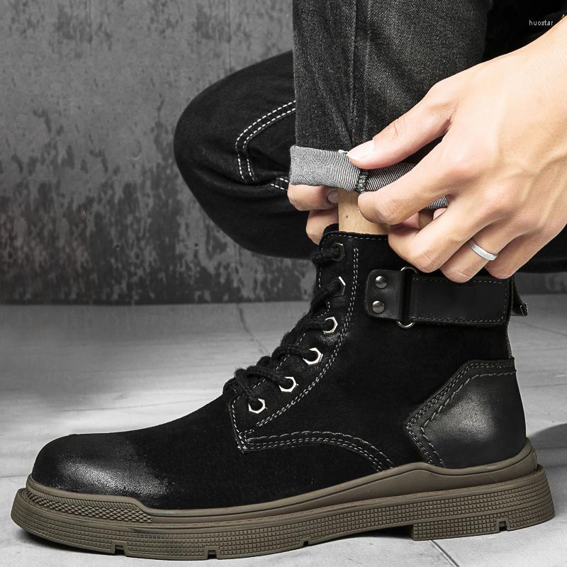 Boots Men's Ankle Lace-up Genuine Leather Casual Men 2022 Plush Warm Shoes Man Original Classic Design Fashion, Black 1
Boots Men's Ankle Lace-up Genuine Leather Casual Men 2022 Plush Warm Shoes Man Original Classic Design Fashion, Black 1