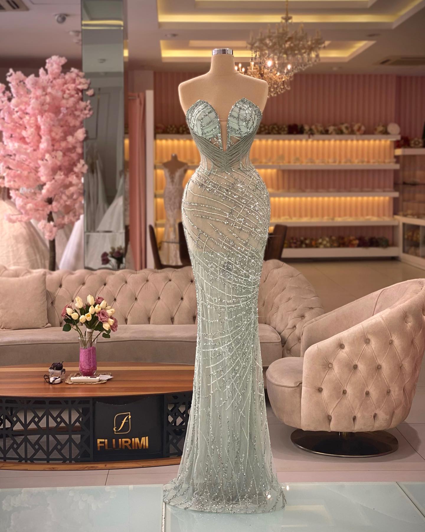 Dusty Blue Mermaid Prom Dresses Beaded Lace Party Dresses Illusion Sweetheart Custom Made Evening Dress