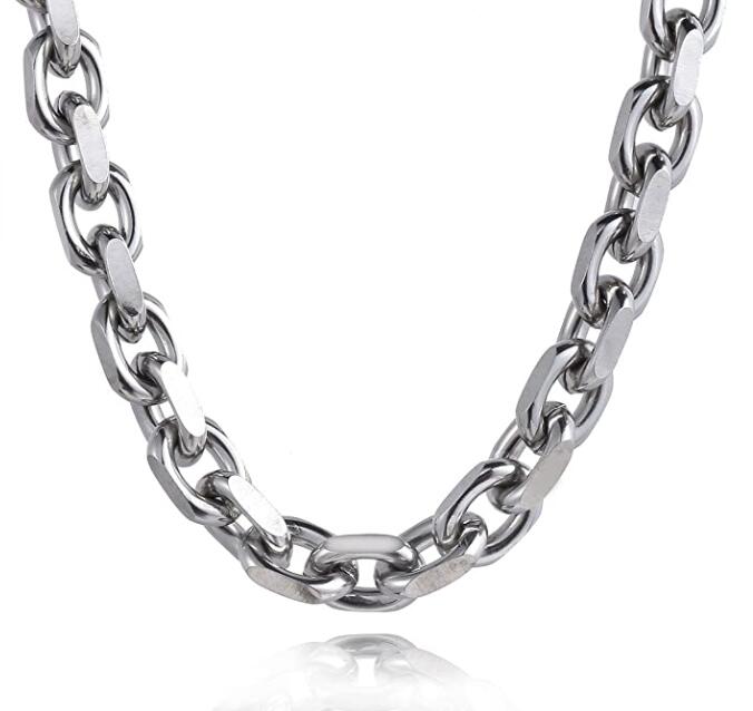 Stainless SteelJewelry Sets Necklace Bracelet Cable Rolo Link Chain for Mens Womens Fashion 8mm Wide Silver 24inch 8.5inch