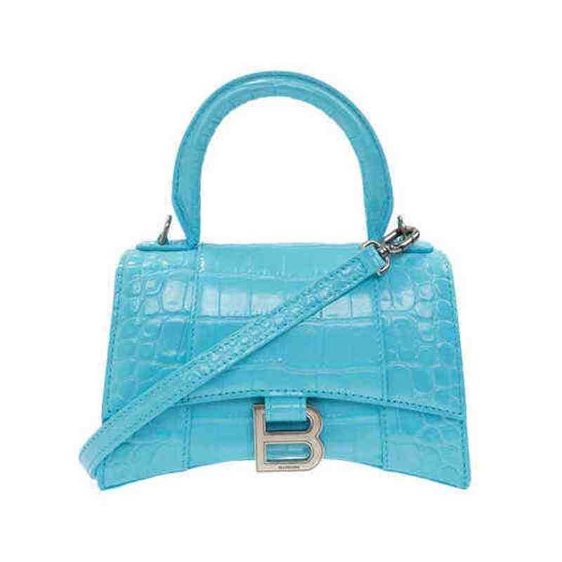 Designer Bag High Level Bale'ciga's Handbag f Women's Hourglass Xs Light Blue Shiny Crocodile Embossed Leather Handbag fashion brand tote bags 2022, Sky blue
Designer Bag High Level Bale'ciga's Handbag f Women's Hourglass Xs Light Blue Shiny Crocodile Embossed Leather Handbag fashion brand tote bags 2022, Sky blue