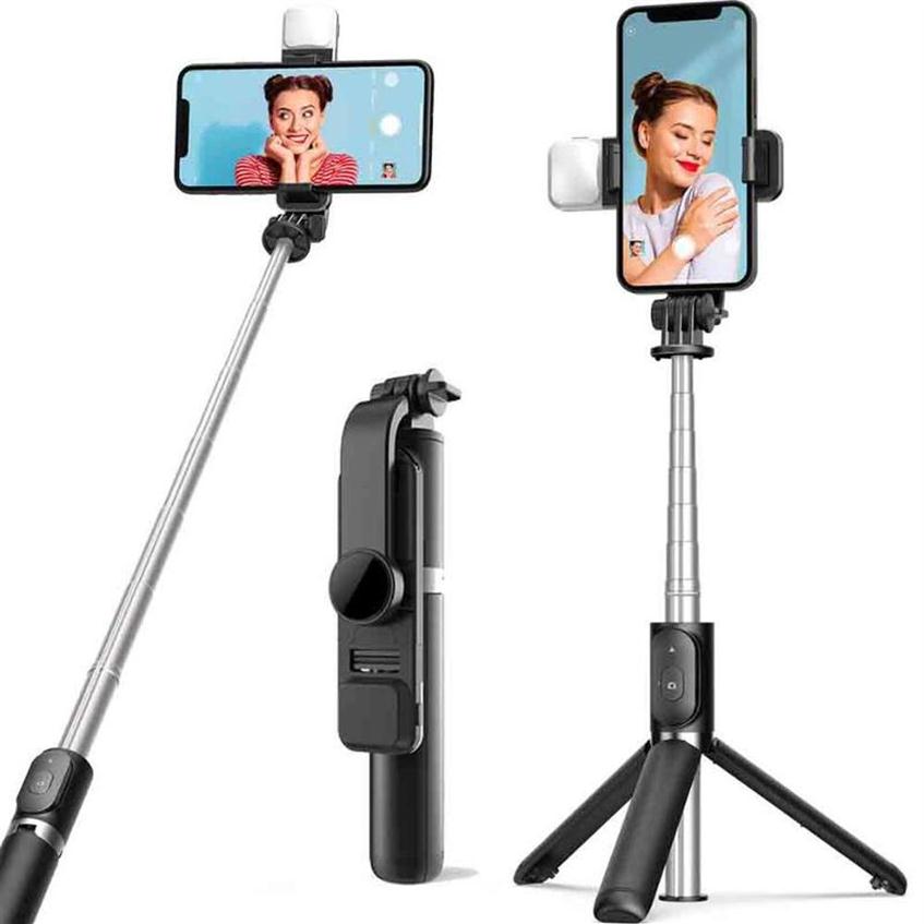 

Selfie Stick Tripod with Fill Light Phone Foldable Mini Selfie Tripod Stand with Wireless Bluetooth Remote Control Compatible with iPho250M