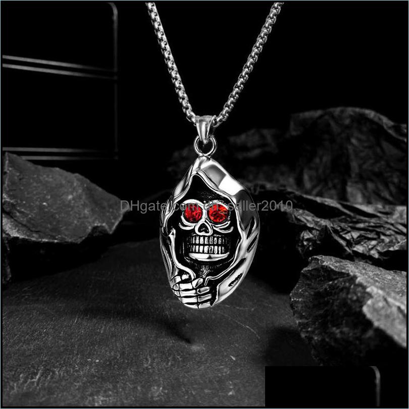 Pendant Necklaces Gothic Red Eye Skl Pendant Necklace For Men Drop Delivery 2021 Jewelry Necklaces Pendants Dhseller2010 Dhphs
