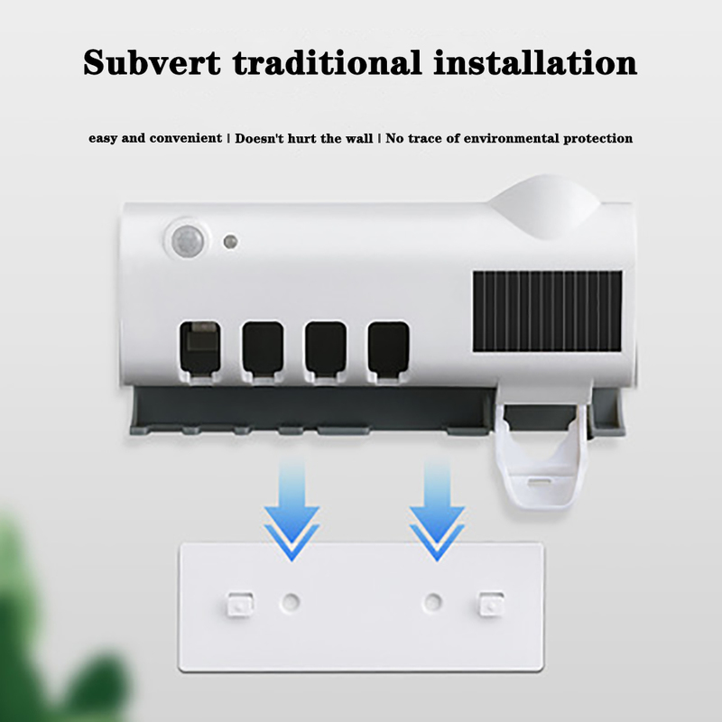 Toothbrush Holders Toothpaste Dispenser Solar Energy Bathroom Storage Box Multifunction USB Charge 220919