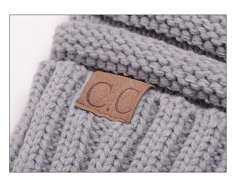 CC Knitted Hats Trendy Winter Beanie Warm Oversized Chunky Skull Caps Soft Cable Knit Slouchy Crochet Hats 17 Colors 20pcs TCC039585855