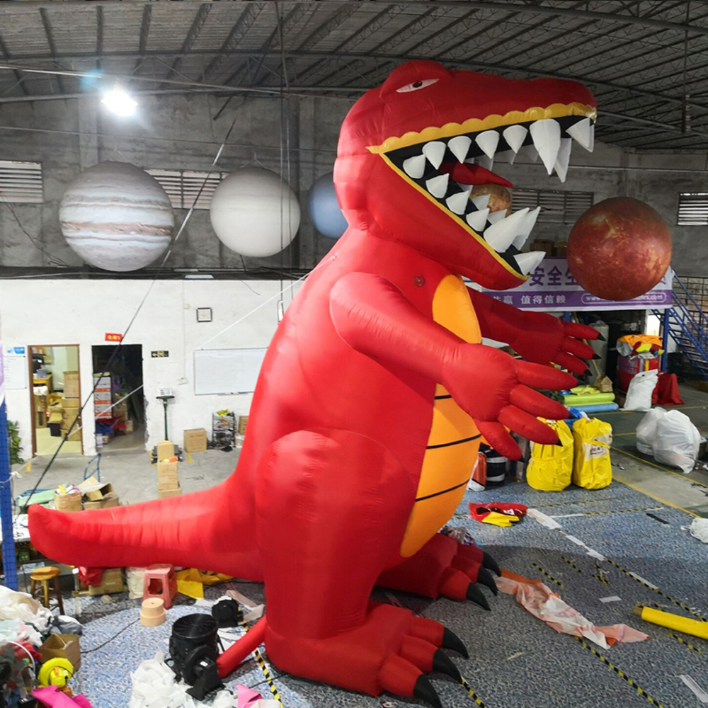 Advertising red giant inflatable dinosaur decoration for outdoor event promotional oxford animal cartoon