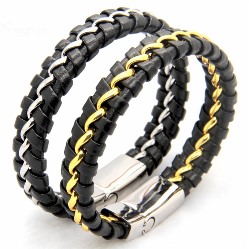 Unique Designer 316L Stainless Steel Bracelets & Bangles Mens Gift Black Leather Knitted Magnetic Clasp Bracelet Men Jewelry216C
Unique Designer 316L Stainless Steel Bracelets & Bangles Mens Gift Black Leather Knitted Magnetic Clasp Bracelet Men Jewelry216C