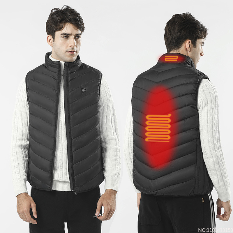 Men's Vests 17PCS Heated Jacket Fashion Men Women Coat Intelligent USB Electric Heating Thermal Warm Clothes Winter Heated Vest Plussize 220919