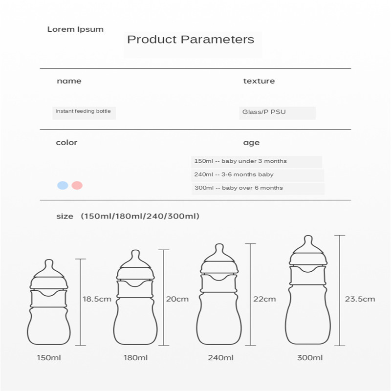 Baby Bottles# PPSU and Glass Bottle Materials Wide-bore Quick Flush Anti-colic born Milk Training Feeding Accessories Water 220919